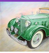Poster Oldtimer Packard seitlich