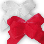 Geschenkschleifen in wei&szlig; und rot