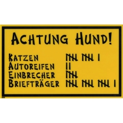 Achtung Hund! - Schmunzelschild
