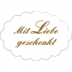 "Mit Liebe geschenkt" - Geschenk-Aufkleber