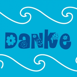 "Danke" - Geschenk-Aufkleber mit Bl�mchen