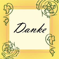 "Danke" - Geschenk-Aufkleber mit Blumen und Bl�ttern