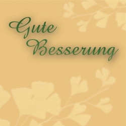 "Gute Besserung" - Geschenk-Aufkleber mit Gingkobl�ttern