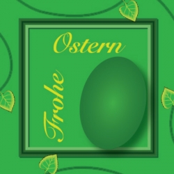 "Frohe Ostern" mit Osterei - Oster-Aufkleber