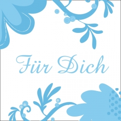 "F�r Dich" - Geschenk-Aufkleber blau modern
