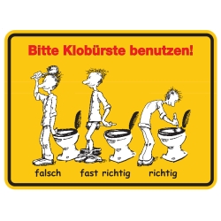 WC-Schild "Bitte Klob�rste benutzen!"