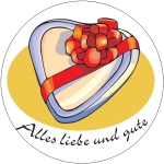 "Alles Liebe und Gute" - Pr�sent-Aufkleber