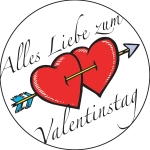 "Alles Liebe zum Valentinstag" - Aufkleber
