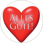"Alles Gute" - Pr�sent-Aufkleber mit gro�en Herz