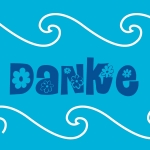 "Danke" - Geschenk-Aufkleber mit Bl�mchen