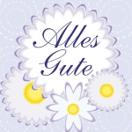 "Alles Gute" - Geschenk-Aufkleber mit Mandala-Blumen