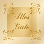 "Alles Gute" - Geschenk-Aufkleber in Goldt�nen