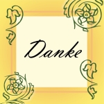 "Danke" - Geschenk-Aufkleber mit Blumen und Bl�ttern