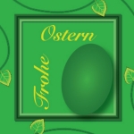 "Frohe Ostern" mit Osterei - Oster-Aufkleber
