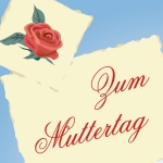 "Zum Muttertag" - Muttertags-Aufkleber mit Rose