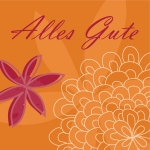 "Alles Gute" - Geschenk-Aufkleber in Oranget�nen