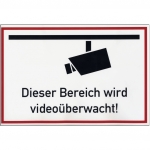 Hinweisschild "Dieser Bereich wird video�berwacht!" Aluminium