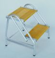 Aluminium-Arbeitspodest einseitig begehbar, Holz 2 Stufen