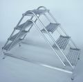 Aluminium-Arbeitspodest beidseitig begehbar, Stahl 2 Stufen