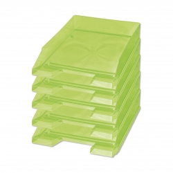 Hochwertiger Briefkorb transluzent gr�n 5-er Pack