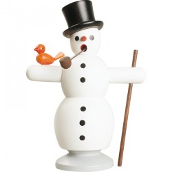 R�ucherfigur "Schneemann mit Vogel"