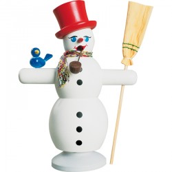 R�ucherfigur "Schneemann mit rotem Hut"