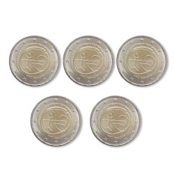 5x2 Euro Gedenkm�nzen Deutschland 2009 A-J - 10 Jahre WWU pfr. lose
