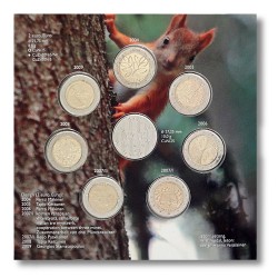 2 Euro Sonderm�nzenserie Finnland 2004 - 2009 mit Medaille im Bliester