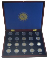 M�nzen-Kassette mit Inhalt von 20x2 Euro Gedenkm�nzen „10 Jahre EURO“ 2009