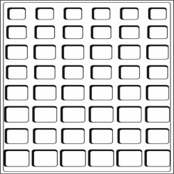 M�nztableau mit 48 eckigen F�chern f�r 6 Euro-Kursm�nzens�tze, blau 2er-Pack