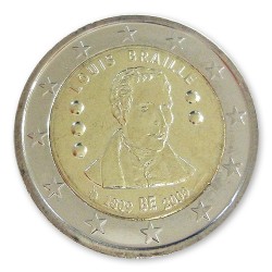 2 Euro Gedenkm�nze Belgien 2009 - Louis Braille pfr.