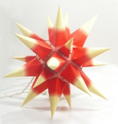 Herrnhuter Stern aus Papier ca. � 60 cm, gelb mit rotem Kern