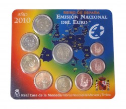 Kurs�nzensatz Spanien 2010 - Jahressatz mit 2 Euro Gedenkm�nze ST