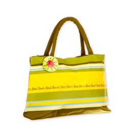 Badetasche Strandtasche gelb im Streifenlook