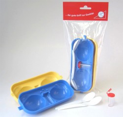 Eierbeh�lter 2-fach mit Salzstreuer + 2 L�ffel