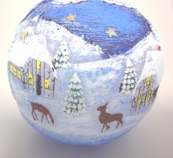 Kugelkerze mit Wintermotiv