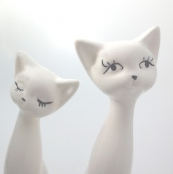 Wei�e Deko-Katzen gro� im 2-er Set