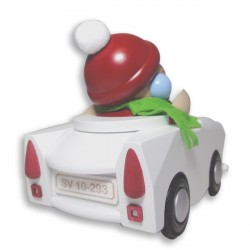 Kugelr�ucherfigur "Nikolaus im Trabi"