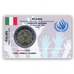 2 EUR limitierte Info-Coincard Italien 2008 - 60 Jahre EU pfr.