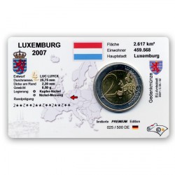 2 EUR limitierte Info-Coincard Luxemburg 2007 - Gro�herzoglicher Palast pfr.