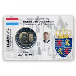 2 EUR limitierte Info-Coincard Luxemburg 2010 - Wappen Gro�herzog pfr.