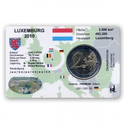 2 EUR limitierte Info-Coincard Luxemburg 2010 - Wappen Gro�herzog pfr.