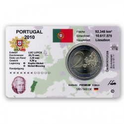 2 EUR limitierte Info-Coincard Portugal 2010 - 100 Jahre Republik pfr.