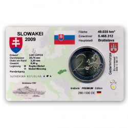 2 EUR limitierte Info-Coincard Slowakei 2009 - Freiheit und Demokratie pfr.