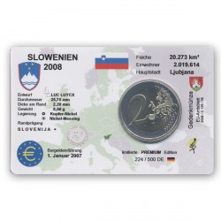 2 EUR limitierte Info-Coincard Slowenien 2008 - Primo� Trubar pfr.