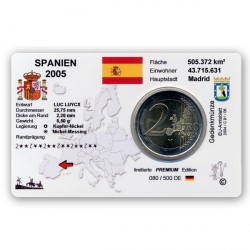 2 EUR limitierte Info-Coincard Spanien 2005 - 400 Jahre Don Quixote pfr.