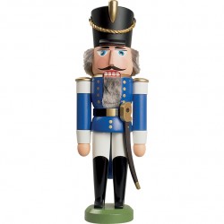 Nussknacker "Husar" ca. 28 cm in blau