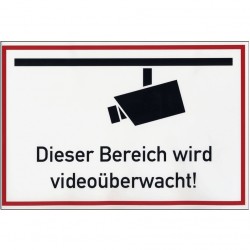 Hinweisschild "Dieser Bereich wird video�berwacht!"