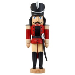 Nussknacker "Husar" ca. 28 cm Esche lasiert rot