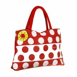 Badetasche Strandtasche rot mit Punkten